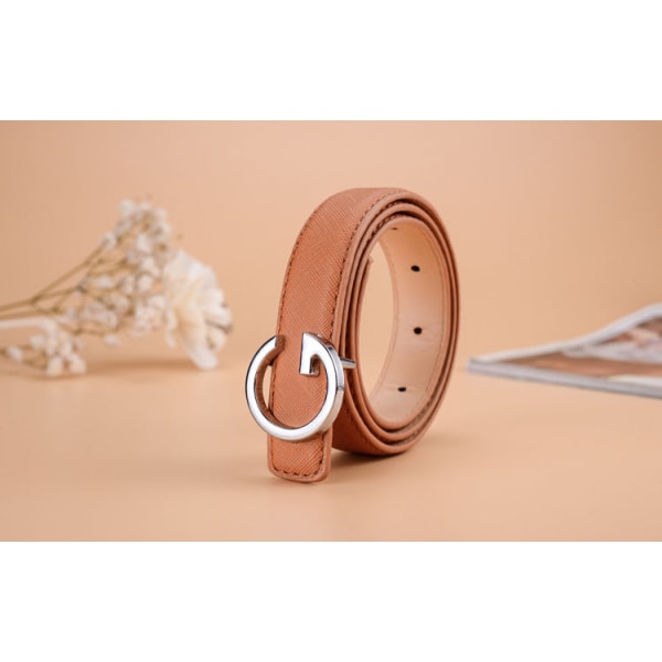 Bälte Mode All-Match Barn och Tonåringar Bälte Unisex Byxbälte Gold buckle Brown 2 80CM