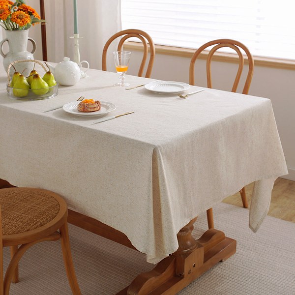 Puuvilla-pellava pöytäliina, yksivärinen kangas, suorakulmainen ravintola, koti, kahvipöydän liina, pöytäliina Solid color cotton 135*220cm