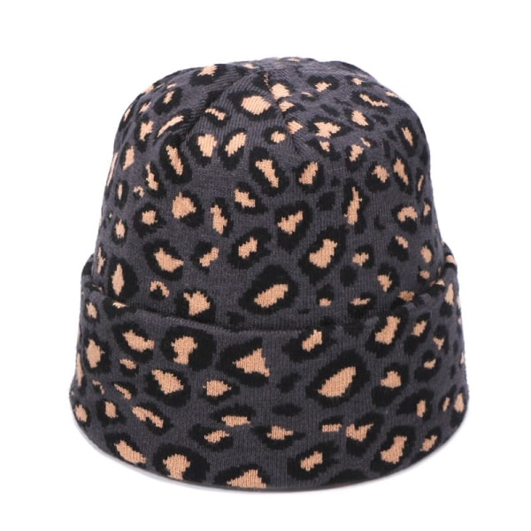 Vinter dame pompon hue halstørklæde sæt Leopard Sexet udendørs varmt 2-delt pels pom pom hue halstørklæde hedging caps til kvindelige piger E