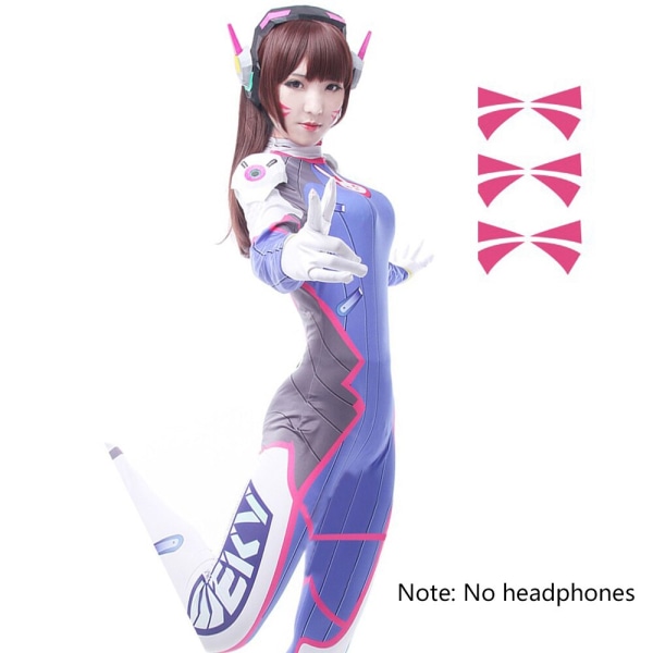 Dva Cosplay Kostume Spil Kvinde Voksen Barn Lycra 3D Print Spandex Halloween Fest Zentai Paryk Sæt Pistol D.Va cos wig One Size