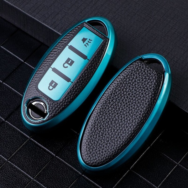 Læder TPU Bil Nøgle Etui Cover til Nissan Leaf Micra Qashqai J11 J10 X Trail T32 Versa Note Patrol Nøgle Fjernbetjening Cover Tilbehør 3 - 1 Red