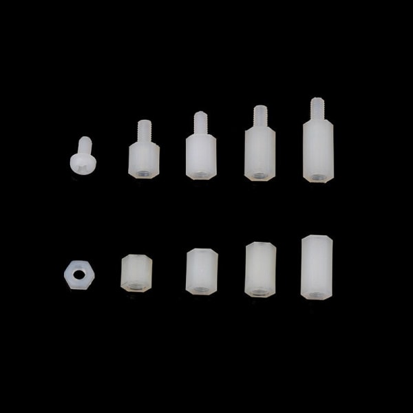 20/180 stk. M3 Hun Han Hex Sekskantet Søjle Nylon Afstandsstykke Kolonne Til PCB Bundkort Plastik Afstands Phillips Skruer 20pcs M3x10mm