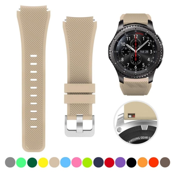 Silikonband för Samsung Galaxy Watch 3 45 mm/huawei watch GT2 46 mm/Gear S3 klockband Armbandsrem Light brown Samsung Galaxy 46mm