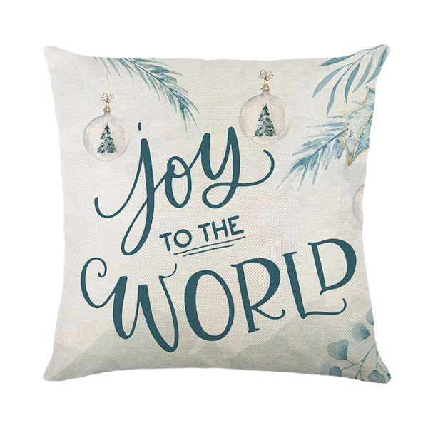 Merry Christmas Pudebetræk 45x45cm Pyntepudebetræk Vinter Julepynt til Hjemmet Træ Hjort Sofa Pudebetræk 26