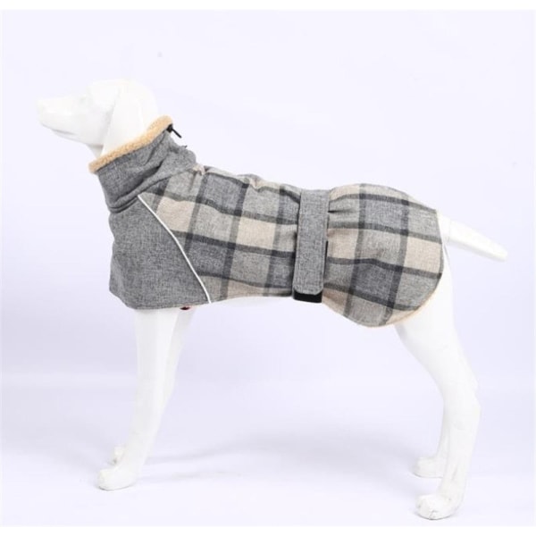 Hundkläder Vintertjock varm hundjacka för små stora hundar Reflekterande vindtät husdjurskläder Rutig Strom Snow Dog Coat 3XL coffee L