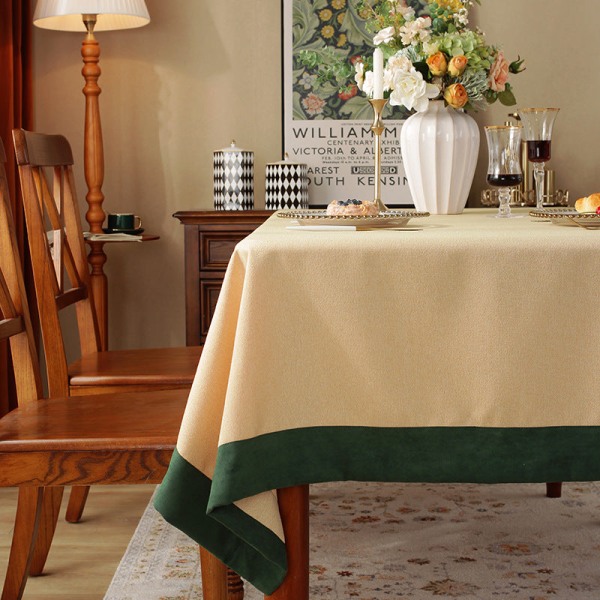 Enfärgad bordsduk amerikansk matbordstyg i västerländsk stil Rektangulär skrivbordsduk Nordisk enfärgad duk Soffbordsduk Lotus White 140*140cm