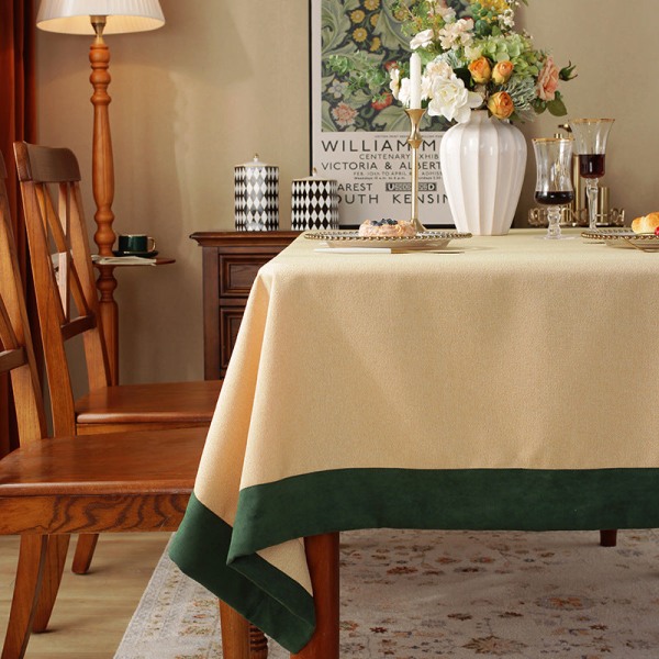 Ensfarvet dug amerikansk vestlig stil spisebordsstof rektangulær skrivebordsdug nordisk ensfarvet dug kaffebordsdug Tile green 140*180cm