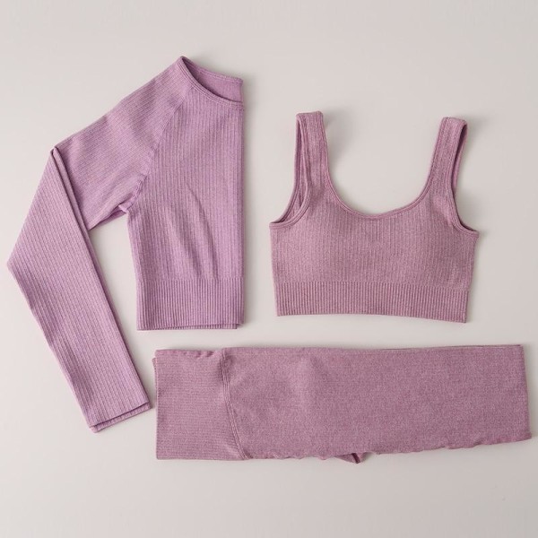 Yoga Set Dam Gym Kläder Kvinnlig Hög Midja Yoga Byxor Träningsdräkt Dam Fitness Kläder Bra Pants Brown S