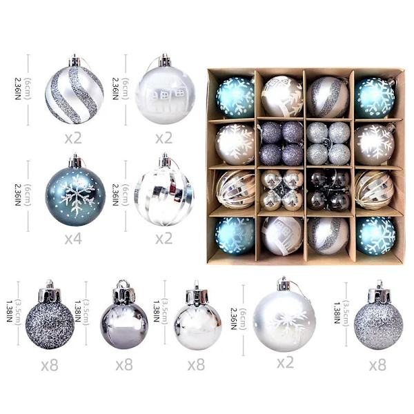 Julgranskulor 42/44 st 6 cm Stora Julkulor Flerfärgade Kuldekorationer Julgransprydnader Set för Hemfest 44pcs15 As picture