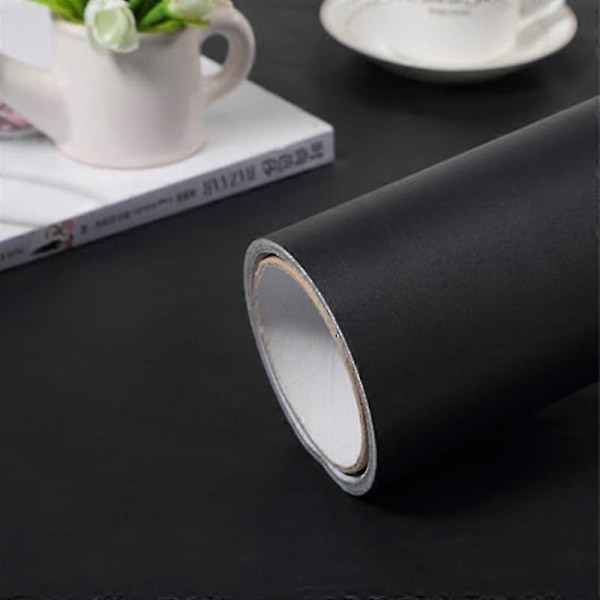 Självhäftande, vattentät och avtagbar vinyltapet Matt Svart 40cm x 1m Matt Black 40cm x 1m