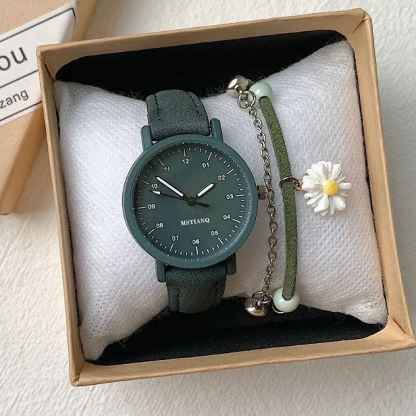 Middle School Student Girlish Fresh Antique Mori Style Women's Antique Watch Mint Green