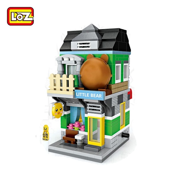 LOZ Byggeklodser Bybillede Scene Kaffebar Butik Arkitekturmodel Samlelegetøj Julegave til Børn without  box3