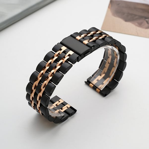 Klockarmband för Apple Watch iWatch för 38/40/41mm hoppspänne - svart och roséguld