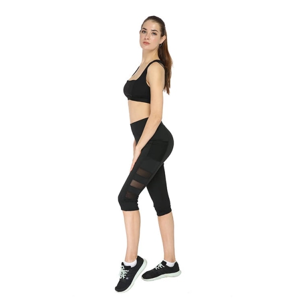 Yoga Bukser Kvinder Løbe Træning Leggings Fitness Dame Sports Leggings Black XL
