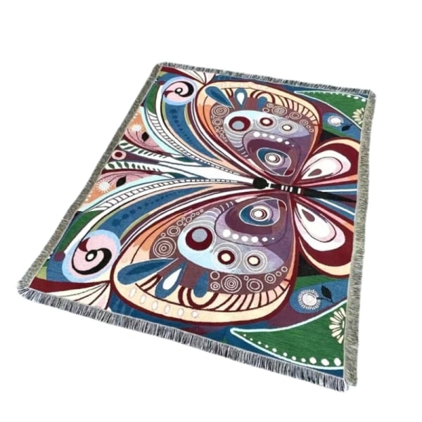 Boho Sofffilt Stickad Bomull Sofföverdrag Demonöga Viktad Tapet Bohemisk Tofs Boho Väggdeko Picknickfilt Filtar S 130x160cm