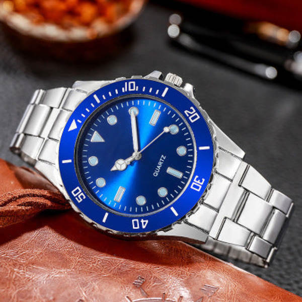 Liiketoiminnan valoisa kvartsikello miesten kello uusi kello vihreä Submariner-kello Black