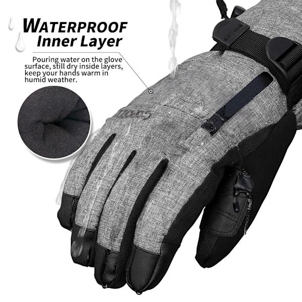 Skidhandskar Vattentäta Handskar med Pekskärmsfunktion Snowboard Termiska Handskar Varma Snöskoterhandskar Herr Dam Black XL
