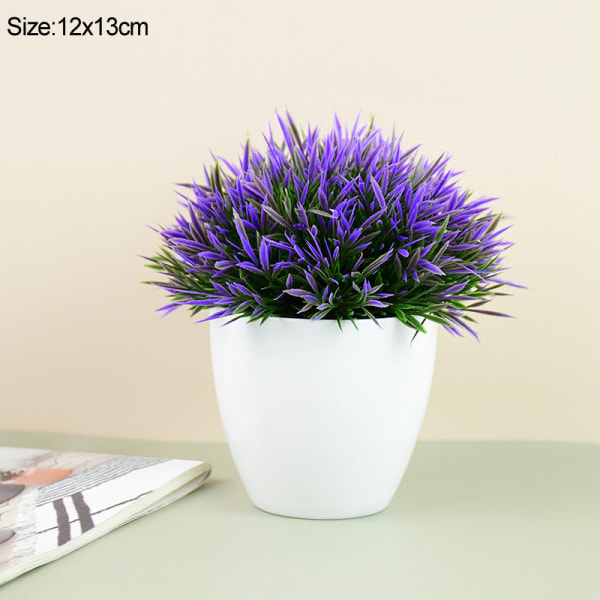 Kunstige planter i potte Grønn Bonsai Lite tre Gressplanter Potte Ornament Falske blomster for hjem hage dekorasjon Bryllupsfest L