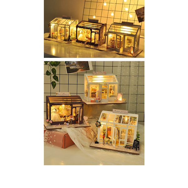 Flickors julklappar DIY dockhus handgjord modell butikshus Pedagogiska leksaker TD25 TERNSINE long