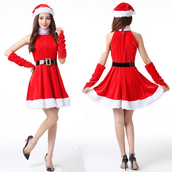 Julekostyme Sexy Kvinner Delt Cosplay Hvit Fløyel Fleece Sjal Dyp Skinnende Leotard Snøpike Antrekk Årets Kjole H23