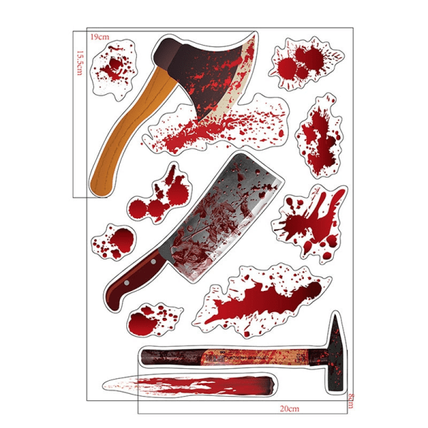 Kauhistuttavat Halloween Veriset Kädenjälkitarrat Seinä Ikkuna Ovi Koti Tarrat Halloween Juhlakoriste Kummitustalon Rekvisiitta Style6