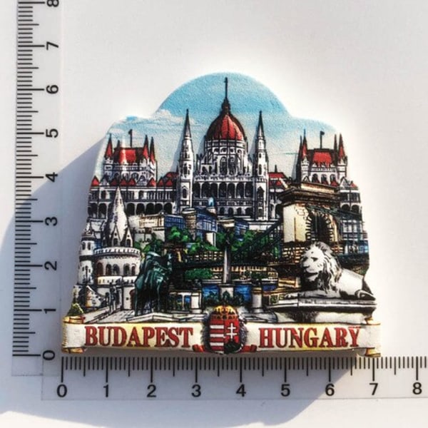 Kylskåpsmagneter Ungern Budapest Turist Souvenir hantverk i harts UV-tryckta landskaps kylskåpsmagneter heminredning Budapest 1