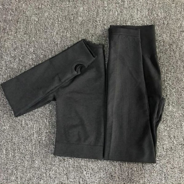Yoga Set Träningskläder Sportset Gymkläder Träningsoverall Högmidjade Leggings För Kvinnor khaki green set M