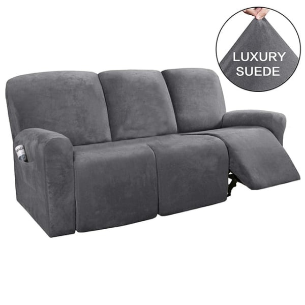 3-sits vilstol Cover All-inclusive Fåtölj Halkfri Relax Cover Elastisk mocka Soffa Stolskydd 2 Seater S6