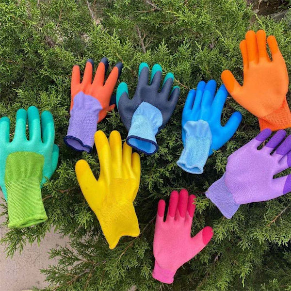 1/12 Par Arbetsskydd Städverktyg Trädgårdsstädning Blomsterträdgårdshandskar Halkfria Hushållshandskar Arbetshandskar blue-1 pair