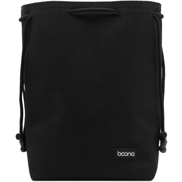 BOONA Kameraväska Linsväska Case Linsfodral Dragsnöreväska för DSLR Nikon Canon Sony Pentax Waterproof Velvet Protect H008 C-bag L Black