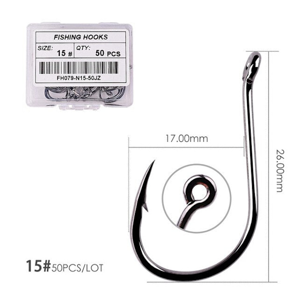 Fishhook 50 st / 20 st / Ask Cirkelkrok Karp Öglad Fiskekrok Storlek 2-22# Ringöga Japan Fiskekrokar Enkel Jigg Fiskekrok Fiskeutrustning Size 15 - 50pc