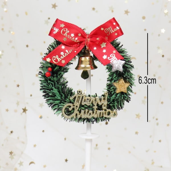 Joulukakun koristeellinen lisäys ruohorengas lehdet sika peura joulukuusi lahjakassi syntymäpäiväleivonta 2.5cm golden gift bag