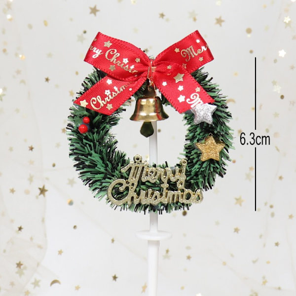Julekage Dekorativ Indsættelse Græsring Blade Sika Hjort Juletræ Gavepose Fødselsdag Bagning 2.5cm red gift bag