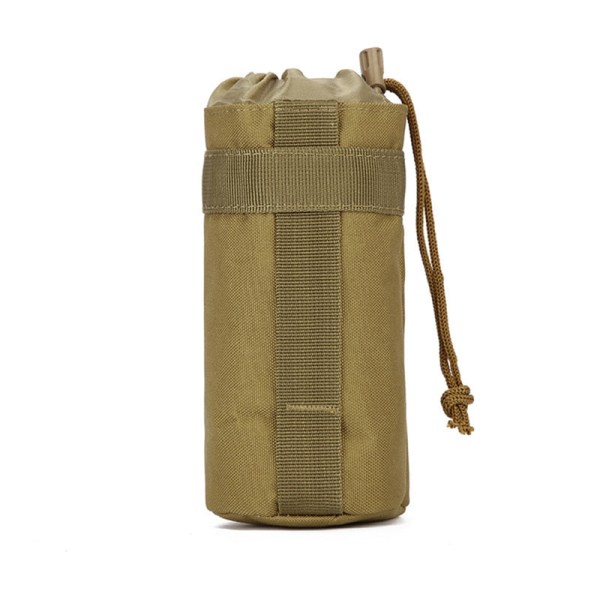 Tactical Molle Vattenflaskväska Militär Utomhuscamping Vandring Dragsko Vattenflaskhållare Multifunktionsflaskpåse Khaki with strap2