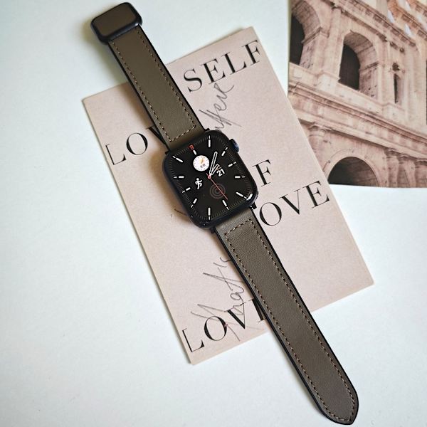 Klockarmband för Apple Watch iWatch 38/40/41/42mm-S10 Högkvalitativt förstklassigt läder Brun