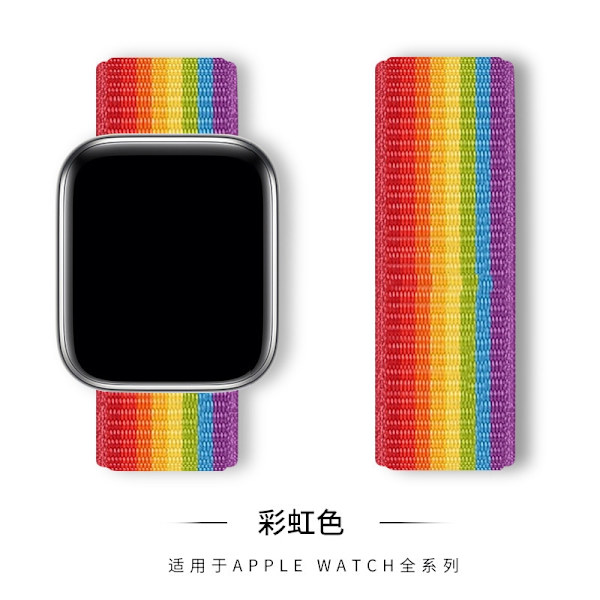 Kellon ranneke Apple Watch iWatch 42/44/45/49mm S10 46 Official Rainbow -kelloille