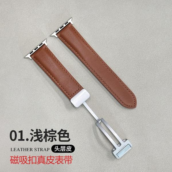 Kellon ranneke Apple Watch iWatch -kelloon Soveltuu: 1-8 sukupolvi SE 38-40-41mm 1 vaaleanruskea