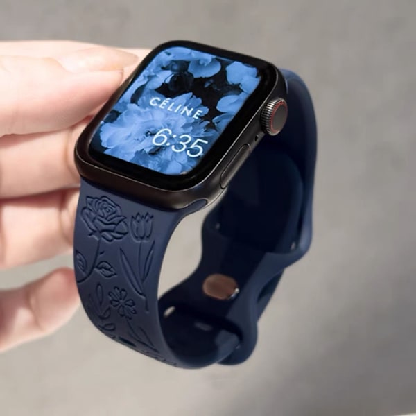 Kellon ranneke Apple Watch iWatch 42/44/45/49mm tummansininen