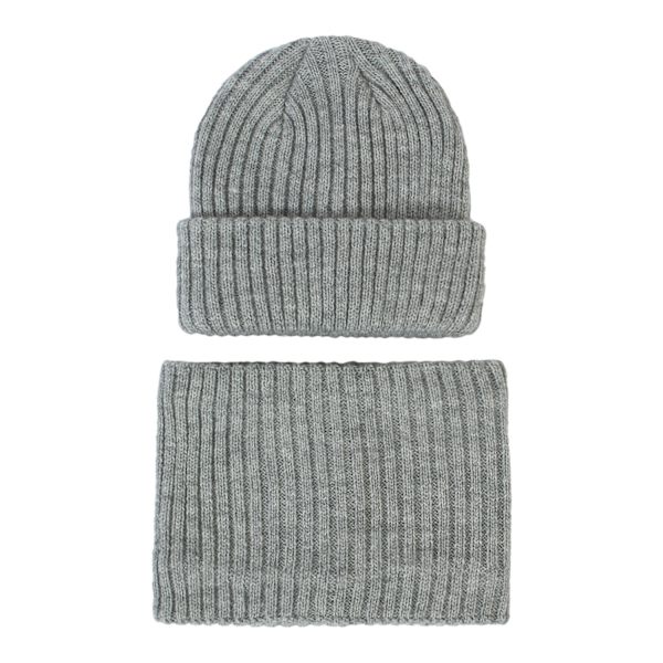 Strikket Lue Barnes 2023 Høst og Vinter Nytt Lueskjerfsett Stripet Strikket Ullue Navy blue M code
