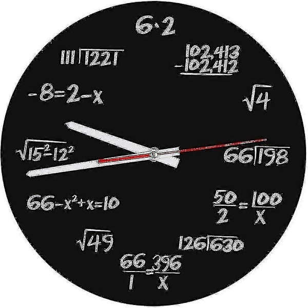 Matematisk klocka - Akryl väggklocka Matematisk Modern Design Hemmakontor Dekoration Tillbehör Svart