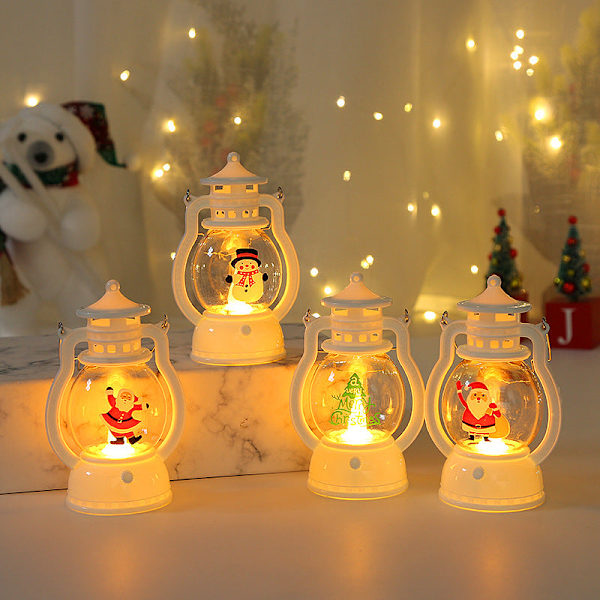 LED Juledekorationslys Stormlygte Julemand Snemand Julegave Dekoration Ornamenter Dancing Santa Claus