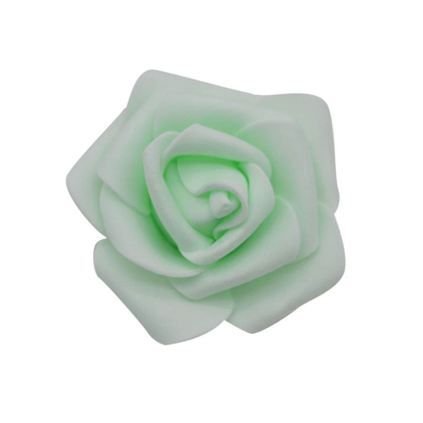 20 st 6 cm Stora PE Skumrosor Konstgjorda Blomhuvuden För Bröllopsfest Dekoration DIY Kransar Hem Dekorativa Hantverksmaterial F11 light green 50pcs