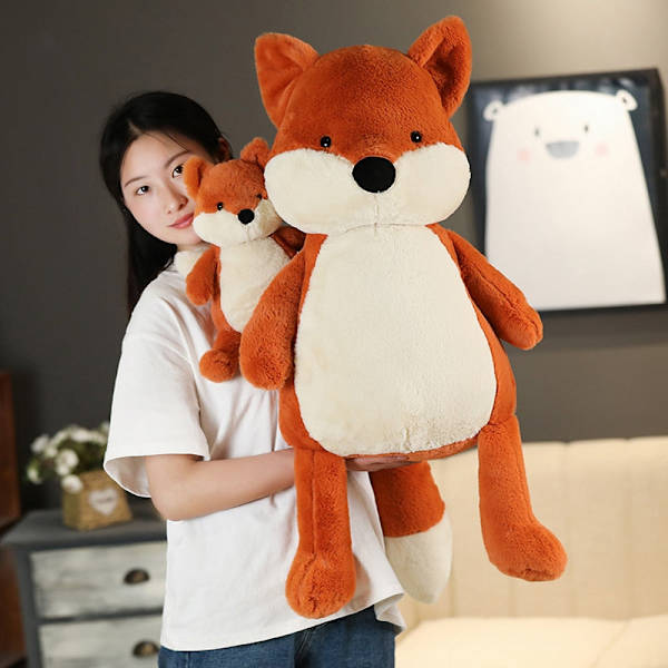 35-90cm Mjuk Fluffig Räv Plyschleksak Söt Tecknad Djur Räv Gosedjur Flickor Älskare Alla Hjärtans Dag Present Kawaii Soffdekor Kuddar 50CM