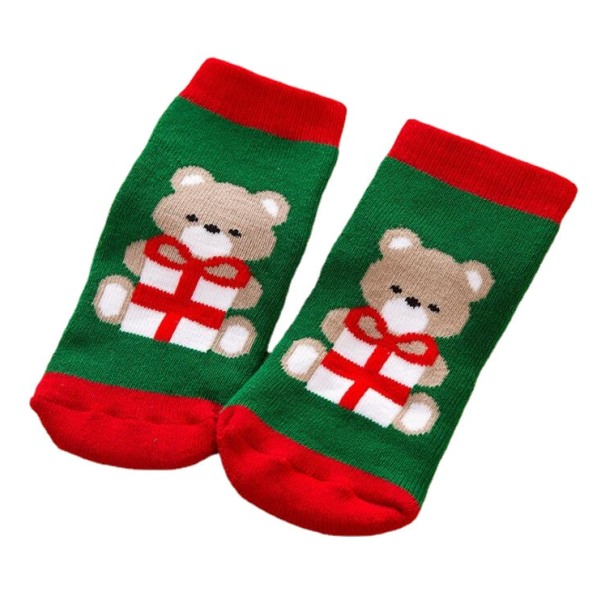 1 Par Bomull Vinter Baby Flickor Pojkar Barn Strumpor Barn Terry Snöflinga Älg Jultomte Jul Björn Gåva Billiga Saker kläder Striped 1 to 3 years