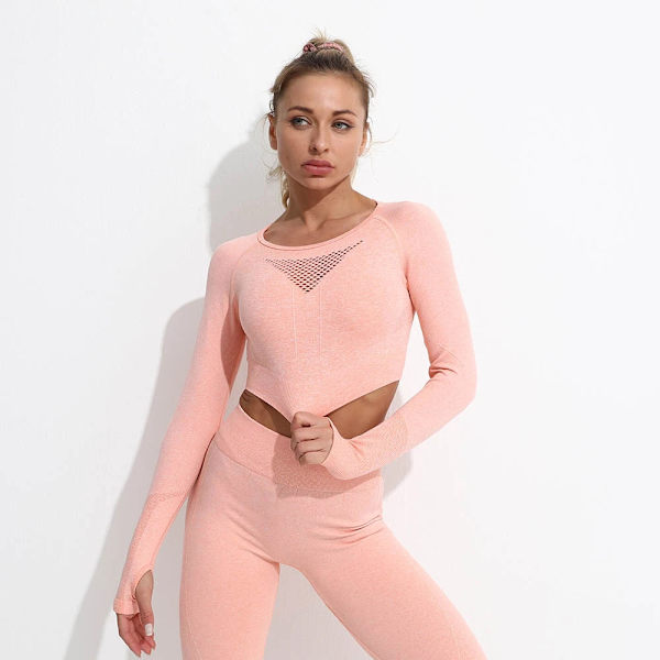 Yoga Set Träningskläder Träningsdräkt Höga Midjebyxor Sport-BH:ar För Kvinnor 3Pcs Set-Gray M