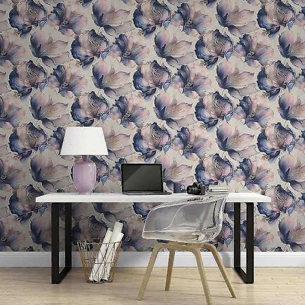 Elysian Kukka Tapetti Muriva Pinkki/Violetti/Sininen Pink/Purple/Blue
