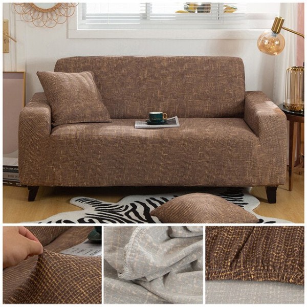 Elastisk sofabetræk med krydsmønster, strækbart all-inclusive sofabetræk til stue, sofabetræk til sofa og loveseat Color 15 2-seater 145-185cm