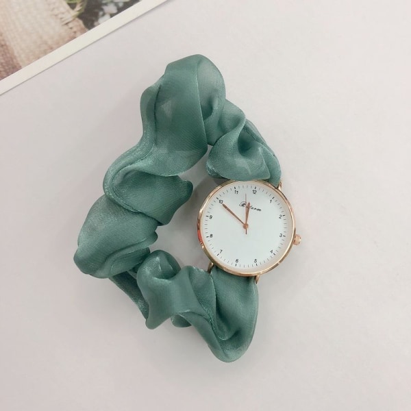 Kreativ Modeband Digital Klocka Dam Fe Elegant Personlighet Damklocka Student Green