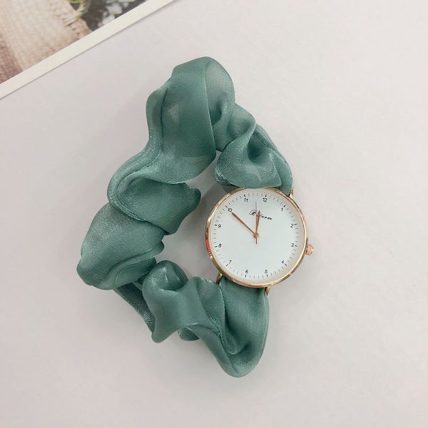 Kreativt Modebånd Digitalt Ur Dame Fe Elegant Personlighed Dameur Studerende Beige
