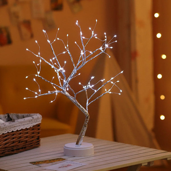 LED Fairy Nattlys LED Juletre Nattlampe Batteri USB Drevet Nattbordslampe Studielampe For Rom Pult Feriebelysning Dekor 2 USB Battery Power